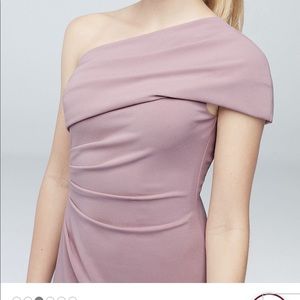Ruched One Shoulder Stretch Dress (David’s Bridal)